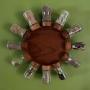 Danish Teak Rotating Spice Wheel / Rack, 12 Jars
