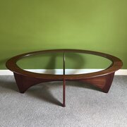 G Plan Astro Oval Teak And Glass Coffee Table