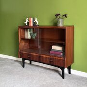 Jentique 50s Vintage Glazed Bookcase / Cabinet