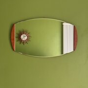 Portrait Or Landscape Teak Mid Century Wall Mirror