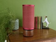 Small Teak Table Lamp Original Shade