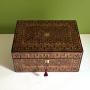 Victorian Marquetry Walnut Jewellery Box, Lockable