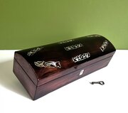 Victorian Rosewood Jewellery Box With Key