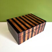 Victorian Rosewood / Satinwood Striped Wooden Box