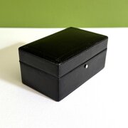 Victorian Small Black Leather Jewellery Box