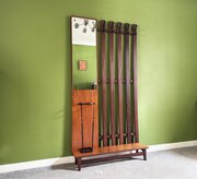 Vintage Mid Century Teak Hall Stand / Coat Rack