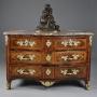 18thc French Régence rosewood serpentine commode