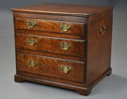 18thc Elm Box In The Form Of Chest Of Drawers
