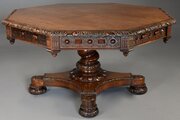 19thc Oak Library Table In Manner Of R Bridgens
