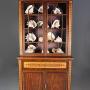 Fine 19thc Mahogany & Maple Secretaire Bookcase