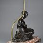 Fine quality French bronze table lamp of a female