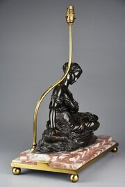Fine Quality French Bronze Table Lamp Of A Female