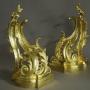 Fine quality pair of French Rococo style chenets