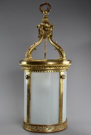 Large 19thc Fine Quality French Gilt Hall Lantern