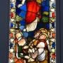 Large Mid 19th Century Stained Glass Triptych