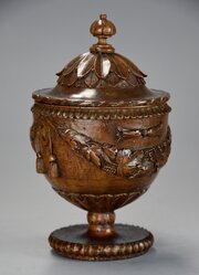 Late 18thc Neoclassical Finely Carved Walnut Urn