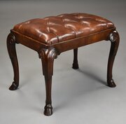 Late 19th century Queen Anne style walnut stool
