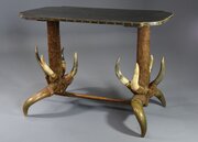 Late 19thc Highly Decorative German Cow Horn Table