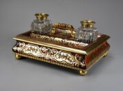 Napoleon III style tortoiseshell  brass ink stand