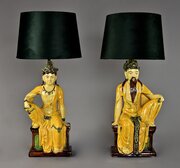 Pair Of Italian Chinese Ming Style Table Lamps
