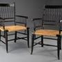 Rare pair of 19thc ‘His’ & ‘Hers’ Sussex armchairs