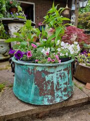 19th Century Copper Pot With Verdigris Finish 