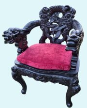 Carved Oriental Hardwood Armchair