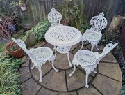  Heavy Cast-iron Set Of Garden Table And 4 Chairs