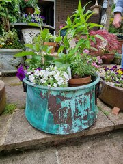 Large 19th Century Copper Pot With Verdigris