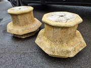 Pair Of 19th C Composite Stone Gothic Style Plinth