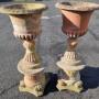 Pair of Fine Quality Terracotta Urns and Pedestals