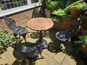 Rare Cast-iron Table C1840 With 4 Cast-iron Chairs