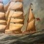 19th Marine Seascapes  Three Masted Schooner Norwegian Wooden Barque Sailing Ship 19th Historical Marine Oil Paintings