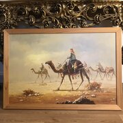 Camels In Desert Landscape Oil Painting On Canvas