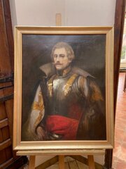 French Cuirassier Military Officer Portrait Painting