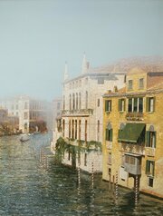 Huge Venice Oil Painting Of Grand Canal