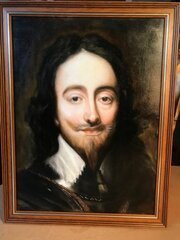 King Charles 1st After Van Dyck Oil Portrait