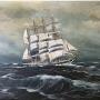 Antique Paintings  Marine Seascape Cutty Sark Oil Painting Sailing Ship Stormy Seas