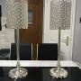 Silver Plated Bohemian Crystal Table Lamps For Candle
