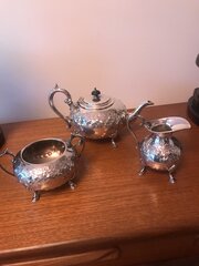 Silver Plated 3 Pce Tea Service Edwardian 1910