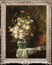 Still Life Flower Painting By Konstantin Stoitzner