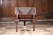 Antique Folk Art Childs Wheel Barrow In Original Paint