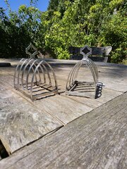 Pair Of Solid Silver Toastracks By Viners 1934