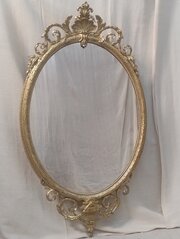 Large Antique Gilt Oval Wall Mirror C1880