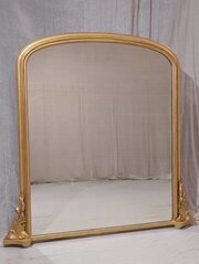 Large Antique Gilt Overmantle Wall Mirror Dated 1882