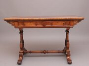 19th Century Antique Burr Walnut Library Table