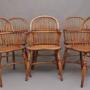 A set of six stick back Windsor armchairs