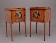 Pair Early 20th Century Satinwood Bedside Cabinets
