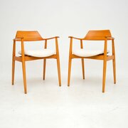 1960’s Pair Of Danish Vintage Cherry Armchairs