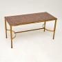 1960s Vintage Italian Brass & Marble Coffee Table